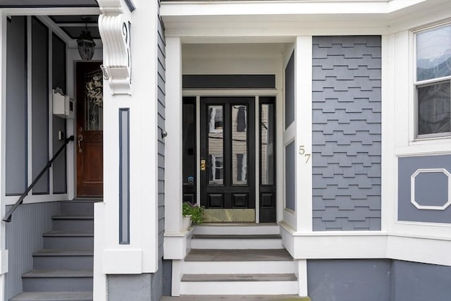 property entrance with a porch