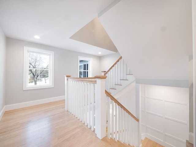 7 Brookdale Rd, Natick, MA 01760 - staircase featuring recessed lighting, baseboards, and wood finished floors