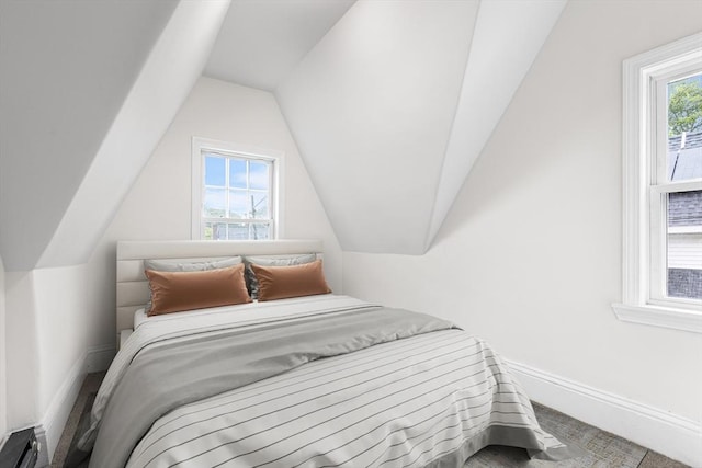 136 Locust Way, Winthrop, MA 02152 - bedroom with lofted ceiling and baseboards