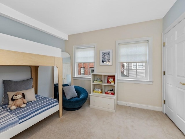 92 Warren St Unit W-1, Boston, MA 02129 - bedroom featuring multiple windows, light colored carpet, and baseboards