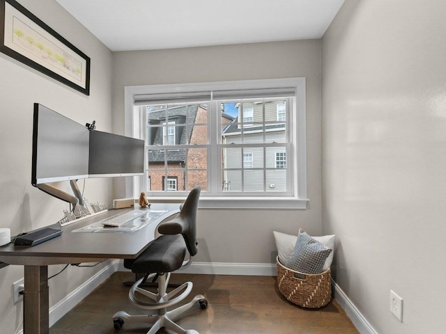 92 Warren St Unit W-1, Boston, MA 02129 - home office with baseboards and wood finished floors