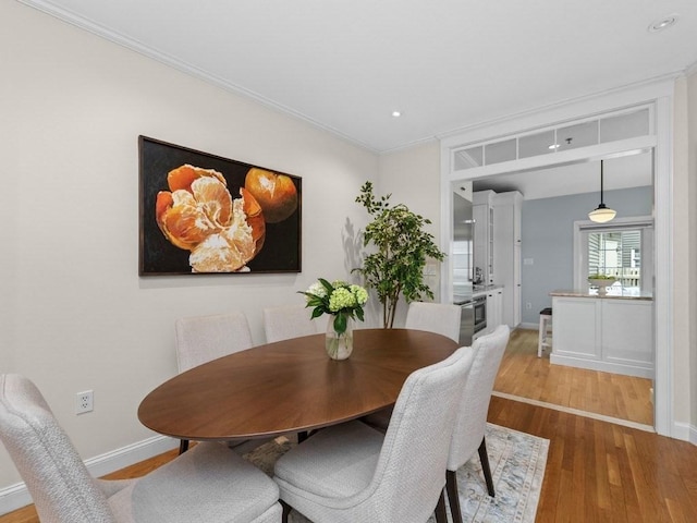 92 Warren St Unit W-1, Boston, MA 02129 - dining room with wood finished floors, baseboards, recessed lighting, and crown molding