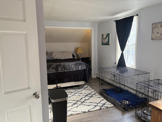 bedroom with wood finished floors