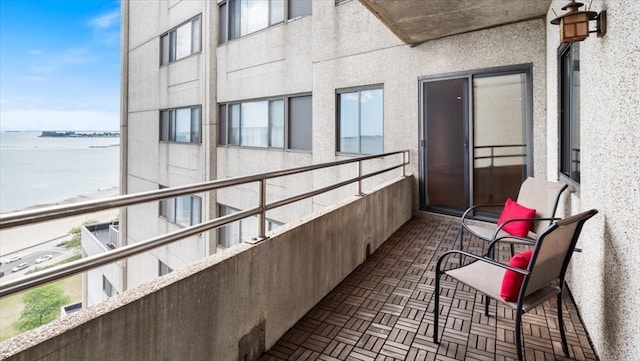 balcony with a water view