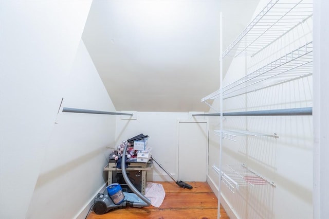 spacious closet featuring wood finished floors