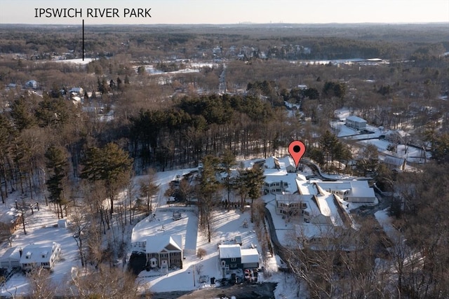 view of snowy aerial view