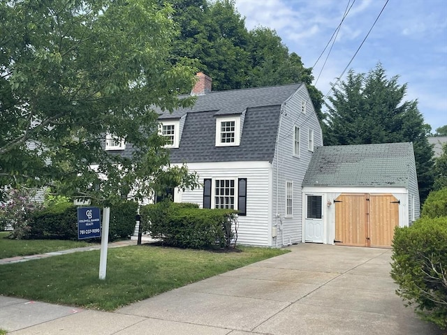 27 Fairway Dr, Newton, MA 02465 - colonial inspired home with a shingled roof, a chimney, a gambrel roof, and a front lawn