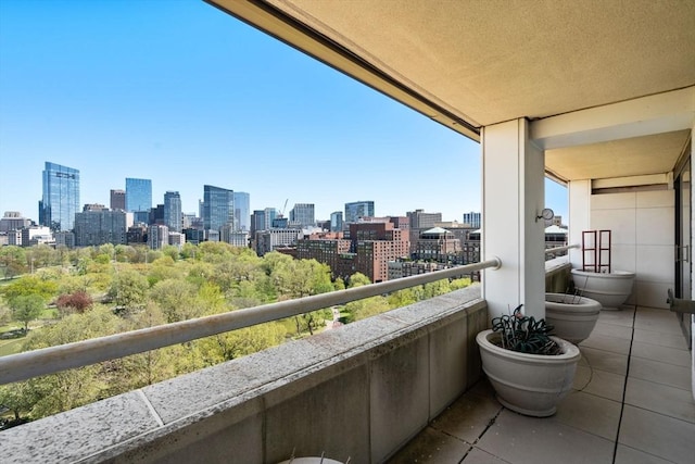 balcony featuring a view of city