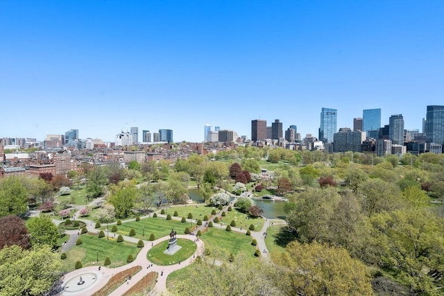 aerial view featuring a view of city