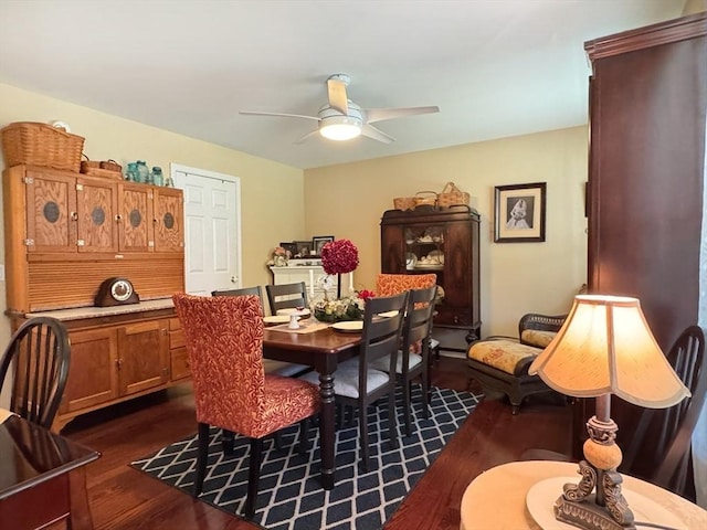 19 Orange Rd, Northfield, MA 01360 - dining area featuring dark wood-style flooring and ceiling fan
