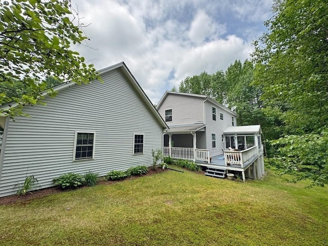 19 Orange Rd, Northfield, MA 01360 - back of house with a lawn and a deck