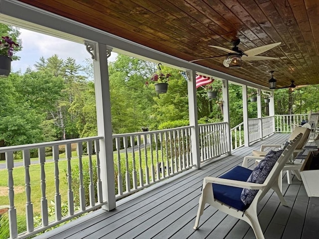 19 Orange Rd, Northfield, MA 01360 - deck featuring ceiling fan and a lawn