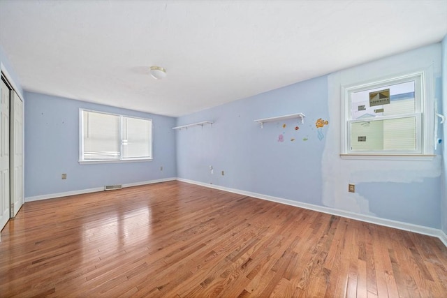 unfurnished bedroom featuring light hardwood / wood-style flooring