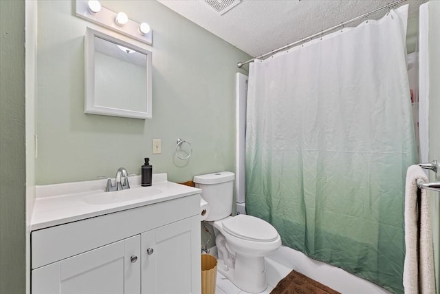 837 Partridgeville Rd Unit 2B, Athol, MA 01331 - bathroom with vanity, a textured ceiling, and shower / bathtub combination with curtain