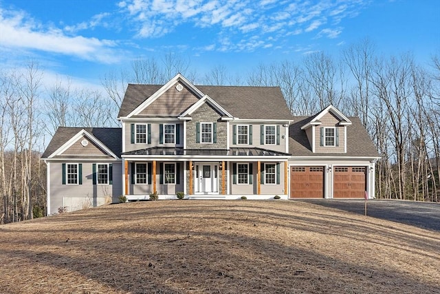 view of front of house featuring covered porch