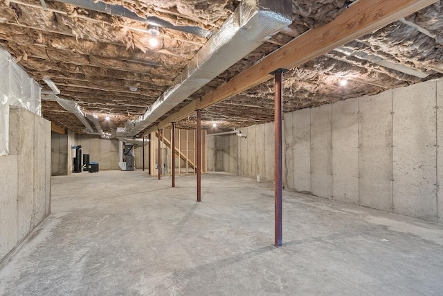 basement featuring water heater