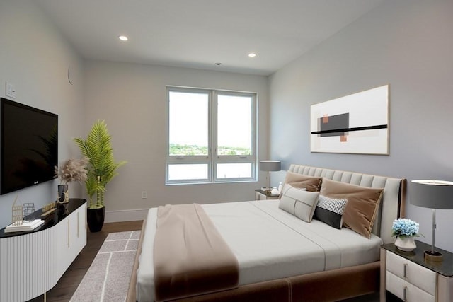 60 Newbury St Unit 10, Quincy, MA 02171 - bedroom featuring dark wood-style floors, recessed lighting, and baseboards