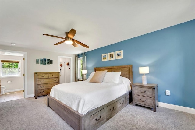 3 White Tail Dr, Tyngsborough, MA 01879 - bedroom with carpet, baseboards, ensuite bathroom, and ceiling fan
