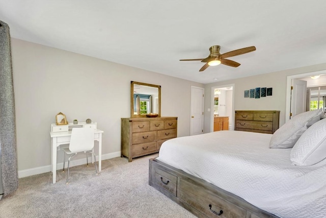 3 White Tail Dr, Tyngsborough, MA 01879 - bedroom featuring light colored carpet, baseboards, a ceiling fan, and ensuite bath