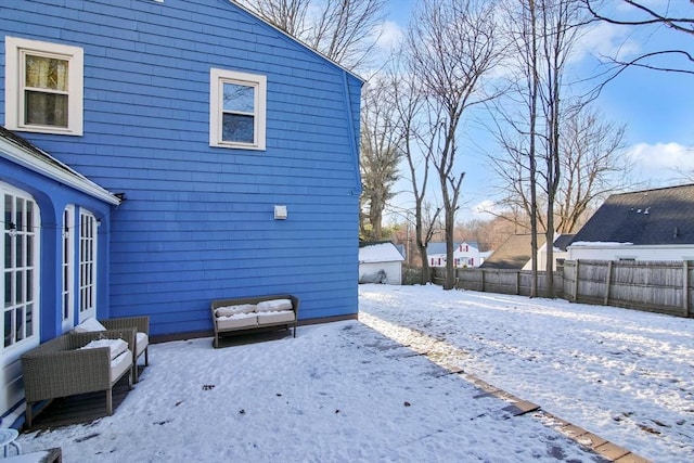 view of snowy exterior