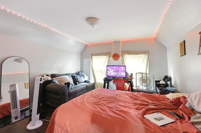 53 Euclid Ave, Springfield, MA 01108 - bedroom with lofted ceiling and dark wood finished floors