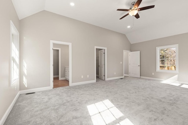 13R Pine Hill Way Unit 13, Harvard, MA 01451 - unfurnished bedroom featuring lofted ceiling, visible vents, baseboards, light colored carpet, and a spacious closet