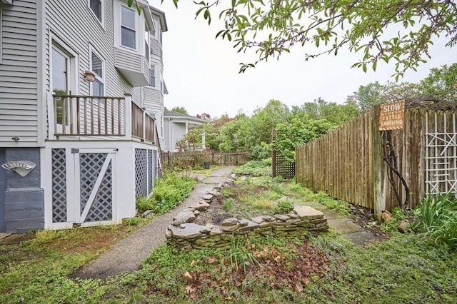 view of yard with fence