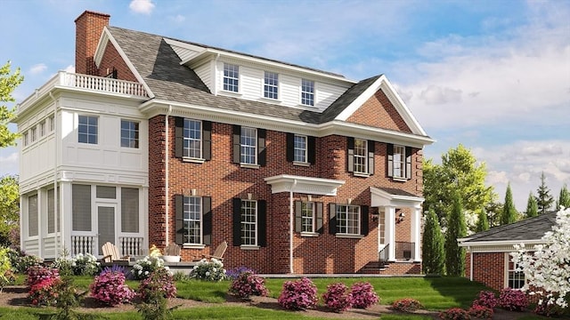 view of front of home featuring a front yard