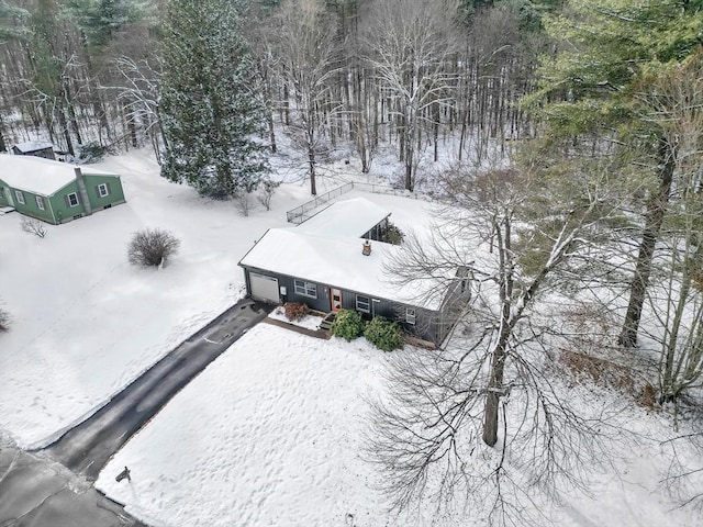 view of snowy aerial view