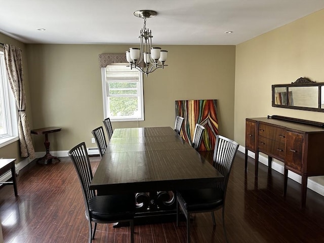 16 Pinehurst Ave, Dracut, MA 01826 - dining space featuring a chandelier, dark wood-type flooring, and recessed lighting
