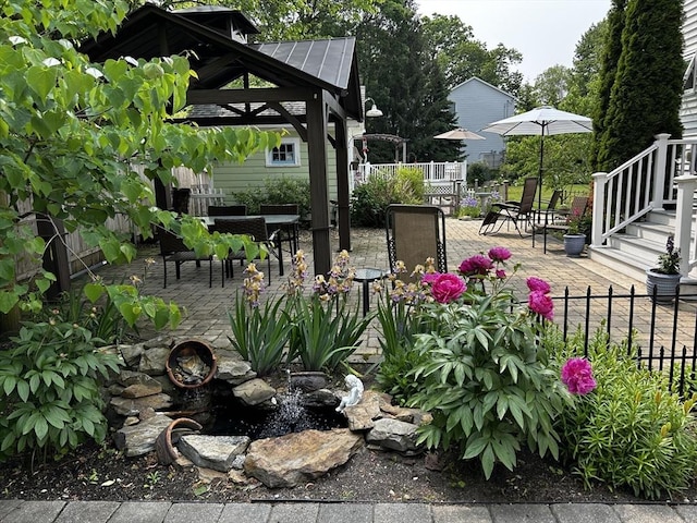 16 Pinehurst Ave, Dracut, MA 01826 - view of yard with a patio, a gazebo, and outdoor dining space
