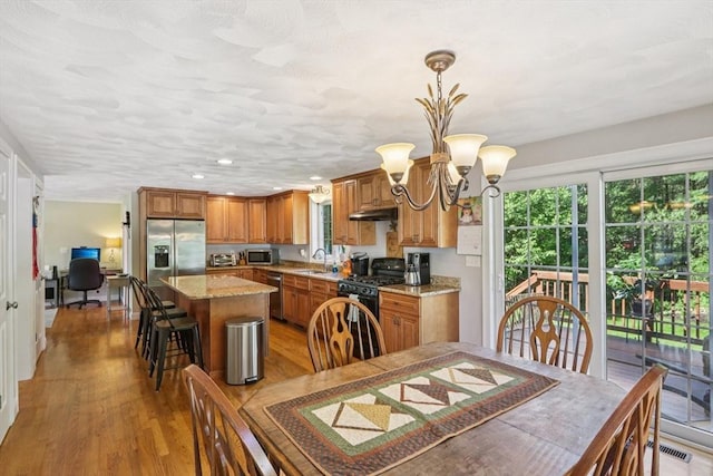 3 Trophy Ave, Townsend, MA 01469 - dining room with a chandelier, light wood-style floors, and recessed lighting