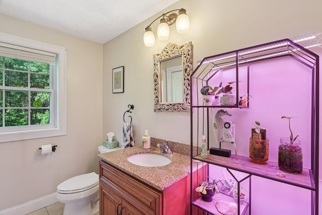 3 Trophy Ave, Townsend, MA 01469 - bathroom featuring vanity, toilet, tile patterned floors, and baseboards