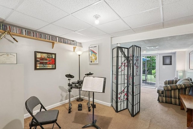3 Trophy Ave, Townsend, MA 01469 - office area featuring a drop ceiling, carpet floors, and baseboards