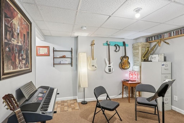 3 Trophy Ave, Townsend, MA 01469 - living area featuring baseboards, a drop ceiling, and carpet