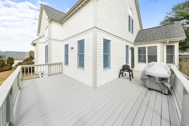 deck featuring area for grilling