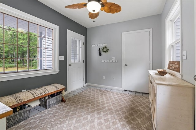 224 Church, Pembroke, NH 03275 - entryway featuring ceiling fan and baseboards