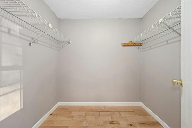 spacious closet featuring wood-type flooring