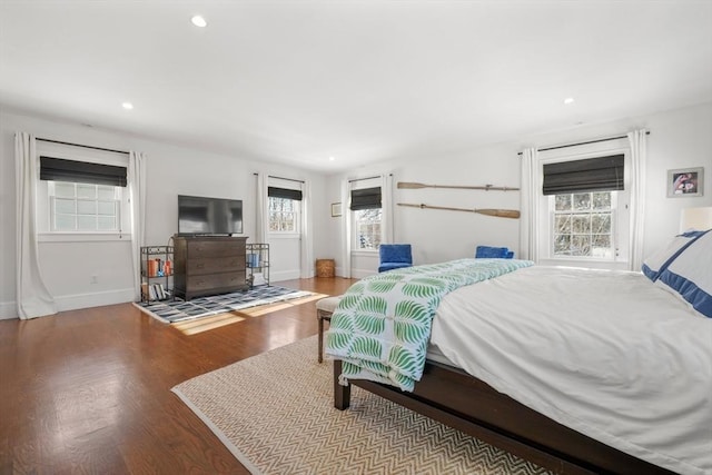 bedroom with light hardwood / wood-style floors