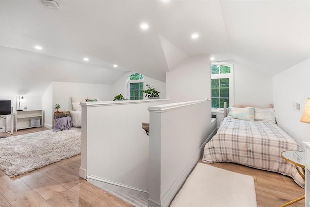 4 Rockwood Ln, Londonderry, NH 03053 - bedroom featuring wood finished floors, lofted ceiling, recessed lighting, and baseboards