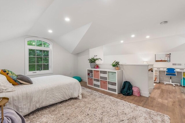 4 Rockwood Ln, Londonderry, NH 03053 - bedroom with wood finished floors, lofted ceiling, recessed lighting, and baseboards
