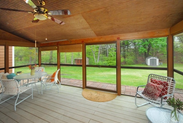 95 Bayberry Rd, Concord, MA 01742 - sunroom / solarium featuring a ceiling fan, healthy amount of natural light, outdoor dining area, and lofted ceiling