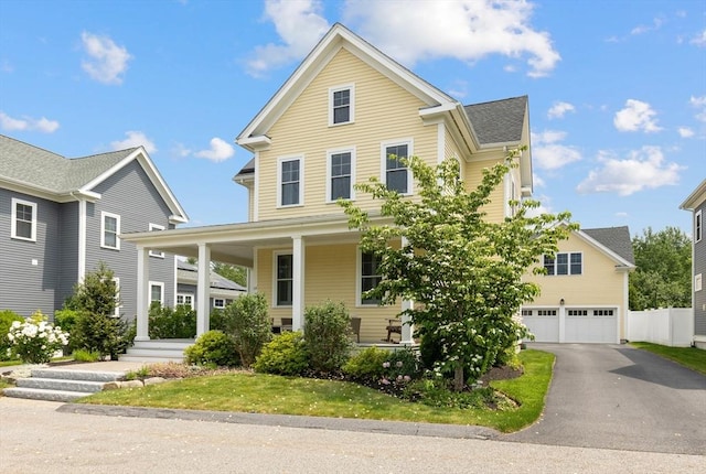 14 Dorset Park Ln, Weymouth, MA 02190 - traditional home featuring covered porch, a garage, and driveway
