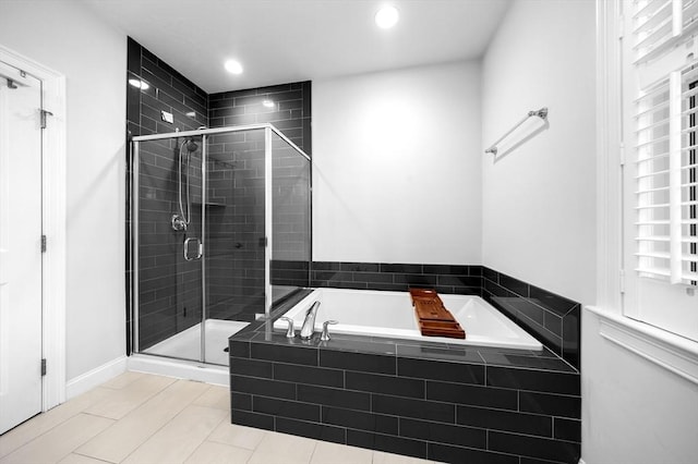 14 Dorset Park Ln, Weymouth, MA 02190 - full bath with a bath, a stall shower, and recessed lighting