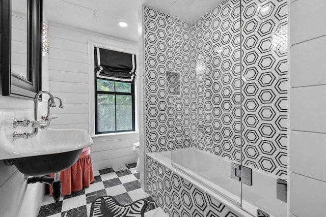 11 Beckler Ave, Boston, MA 02127 - full bathroom featuring tile patterned floors and tiled shower / bath