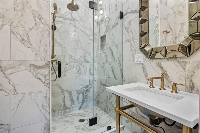11 Beckler Ave, Boston, MA 02127 - full bath with a marble finish shower