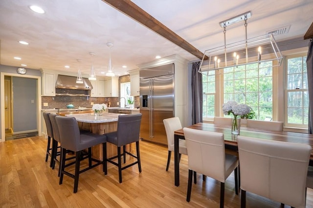 759 Main St, Boxford, MA 01921 - dining room with light wood-type flooring and recessed lighting