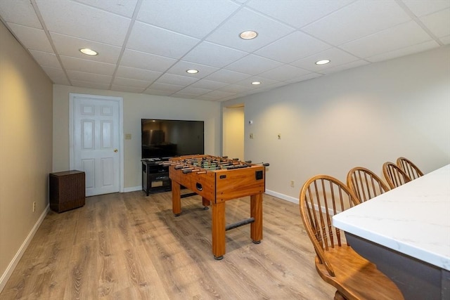 759 Main St, Boxford, MA 01921 - game room with light wood finished floors, recessed lighting, and a drop ceiling