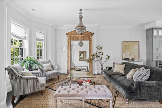795 E 4th St, Boston, MA 02127 - living room with crown molding and baseboards