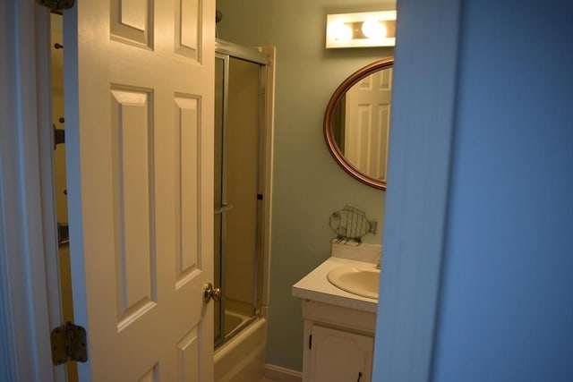 959 Ray St, Fall River, MA 02720 - bathroom featuring vanity and combined bath / shower with glass door